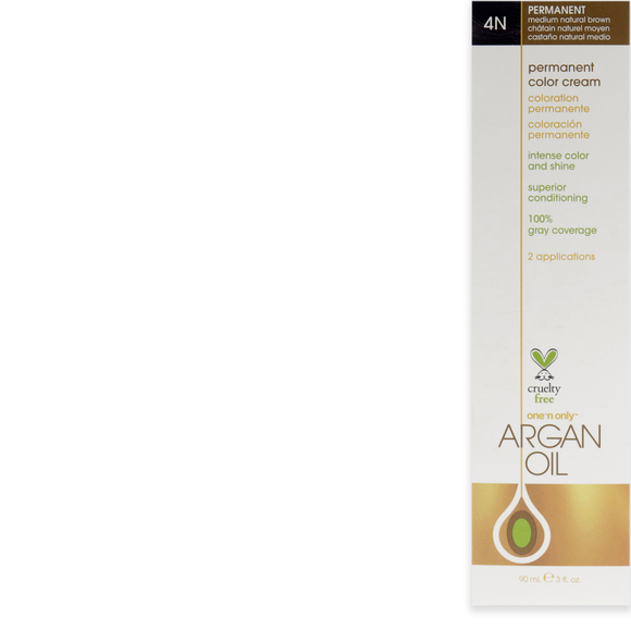 Argan Oil Permanent Color Cream - 4N Medium Natural Brown by One n Only 3 oz - Picture 5 of 5